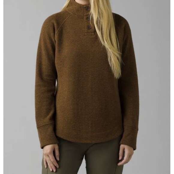 NWT New Womens Prana Sweater Frozen Falls Sweater Tunic M Sepia Brown Wool Blend - Picture 1 of 7